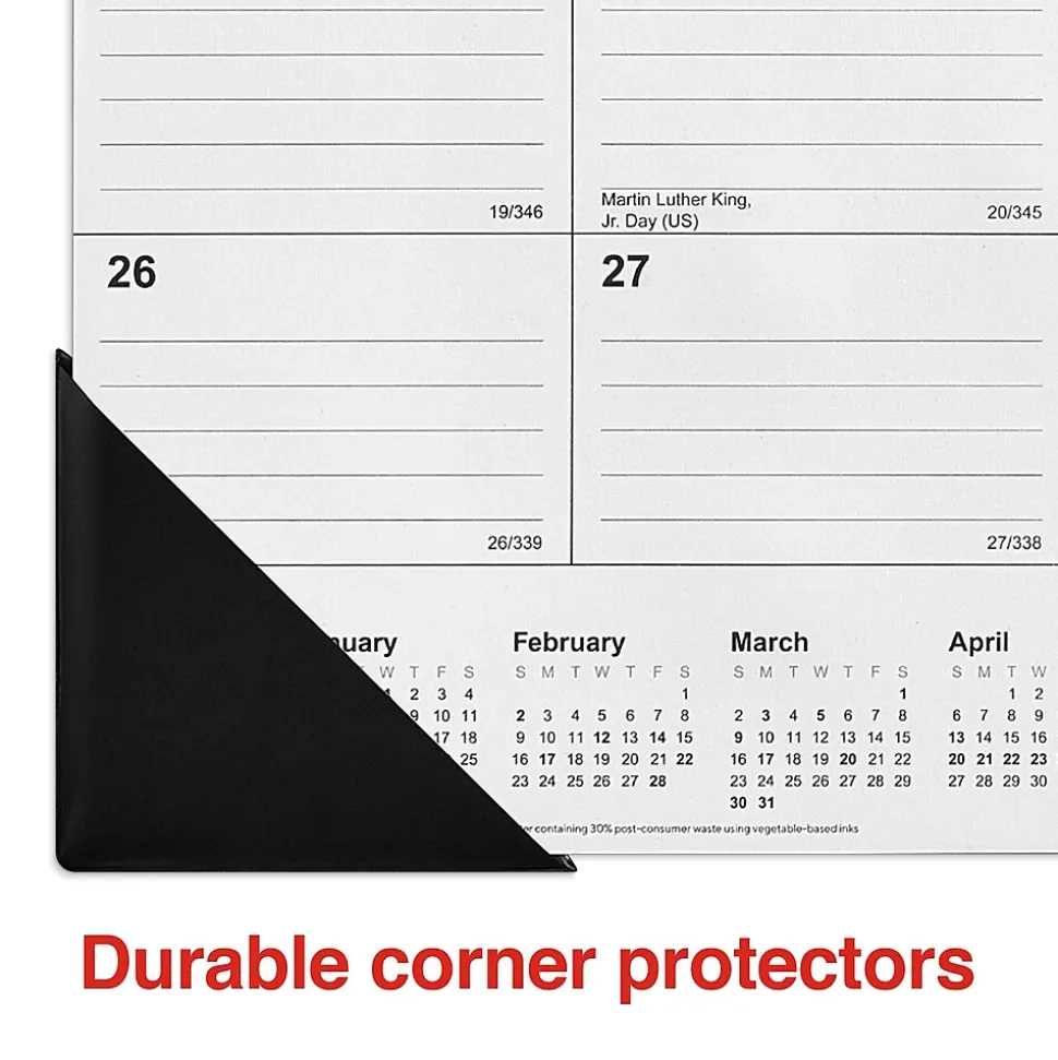 2025 Staples 22" x 17" Desk Pad Calendar, Navy (ST59700-25)