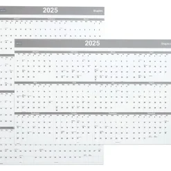 2025 Staples 48" x 32" Dry Erase Wall Calendar, Gray/White (ST58450-25)