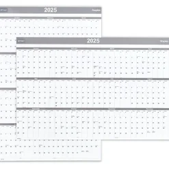 2025 Staples 36" x 24" Dry Erase Wall Calendar, Gray/White (ST52079-25)