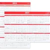 2025 Staples 48" x 32" Dry Erase Wall Calendar, Red/White (ST53911-25)