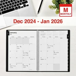2025 Staples 8" x 11" Monthly Planner, Black (TR52184-25)