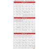 2025 Staples 12" x 27" Wall Calendar, Red/White (ST53920-25)