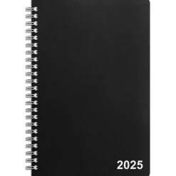 2025 Staples 5" x 8" Weekly & Monthly Planner, Plastic Cover, Black (ST21490-25)