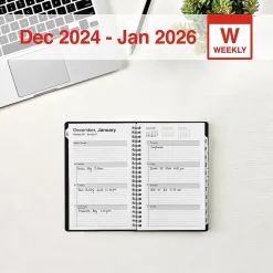 2025 Staples 5" x 8" Weekly & Monthly Planner, Plastic Cover, Black (ST21490-25)