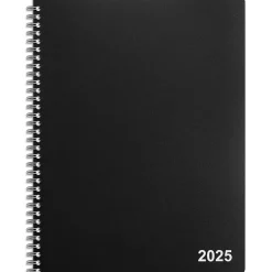2025 Staples 8" x 11" Weekly & Monthly Appointment Book, Plastic Cover, Black (ST21488-25)