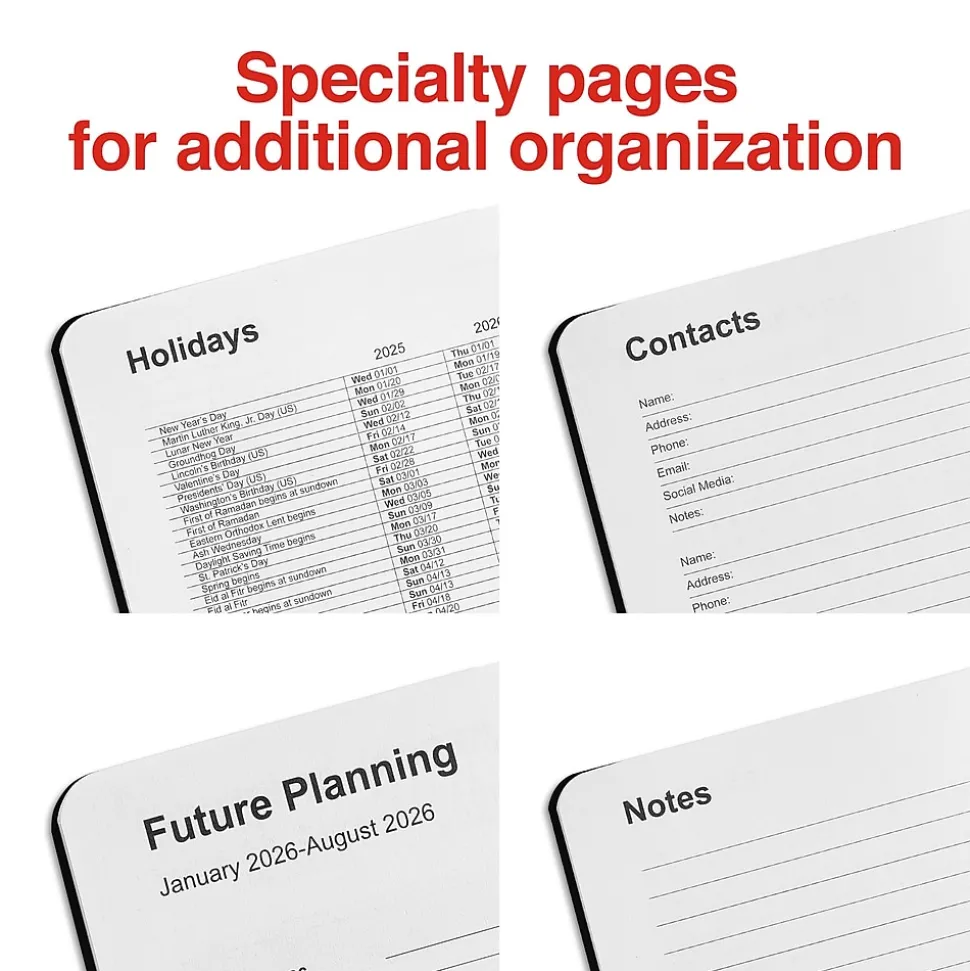 2025 Staples 3" x 6" Weekly & Monthly Planner, Black (ST12937-25)