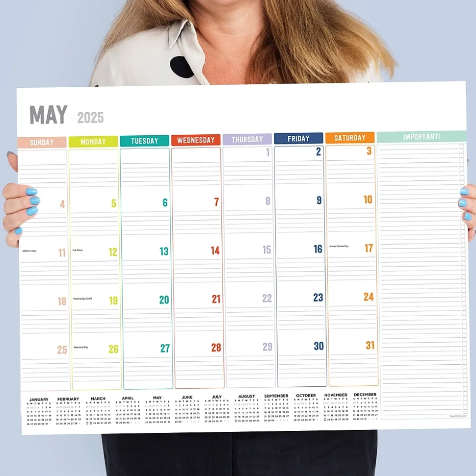 2025 TF Publishing 17" x 22" Rainbow Blocks Desk Pad Monthly Blotter Calendar (25-8206X)