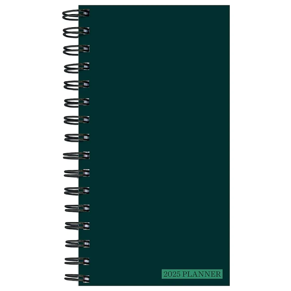 2025 TF Publishing 3.5" x 6.5" Weekly & Monthly Planner, Paperboard Cover, Deep Jade (25-7500)