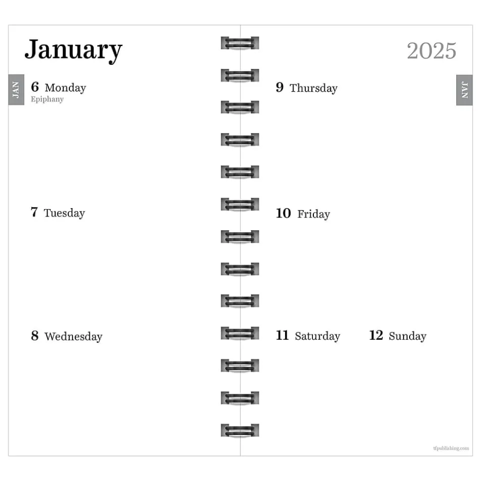 2025 TF Publishing 3.5" x 6.5" Weekly & Monthly Planner, Paperboard Cover, Deep Jade (25-7500)