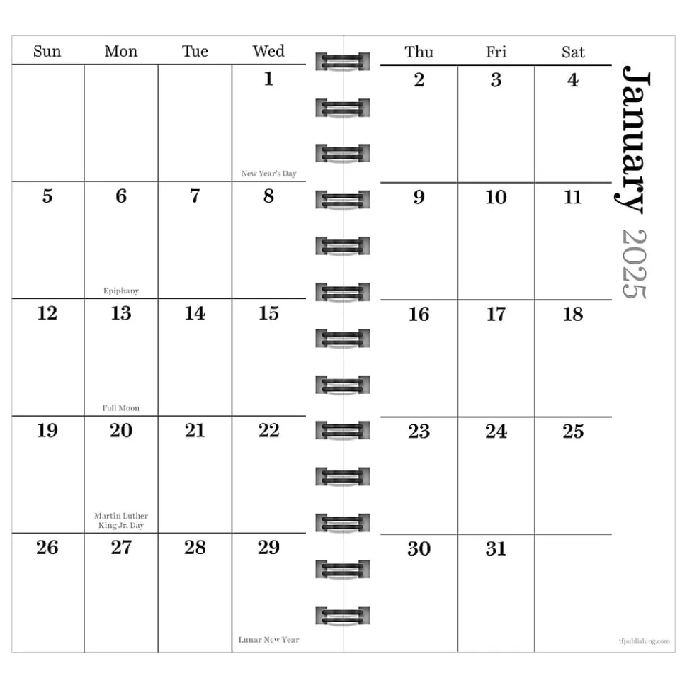 2025 TF Publishing 3.5" x 6.5" Weekly & Monthly Planner, Paperboard Cover, Deep Jade (25-7500)
