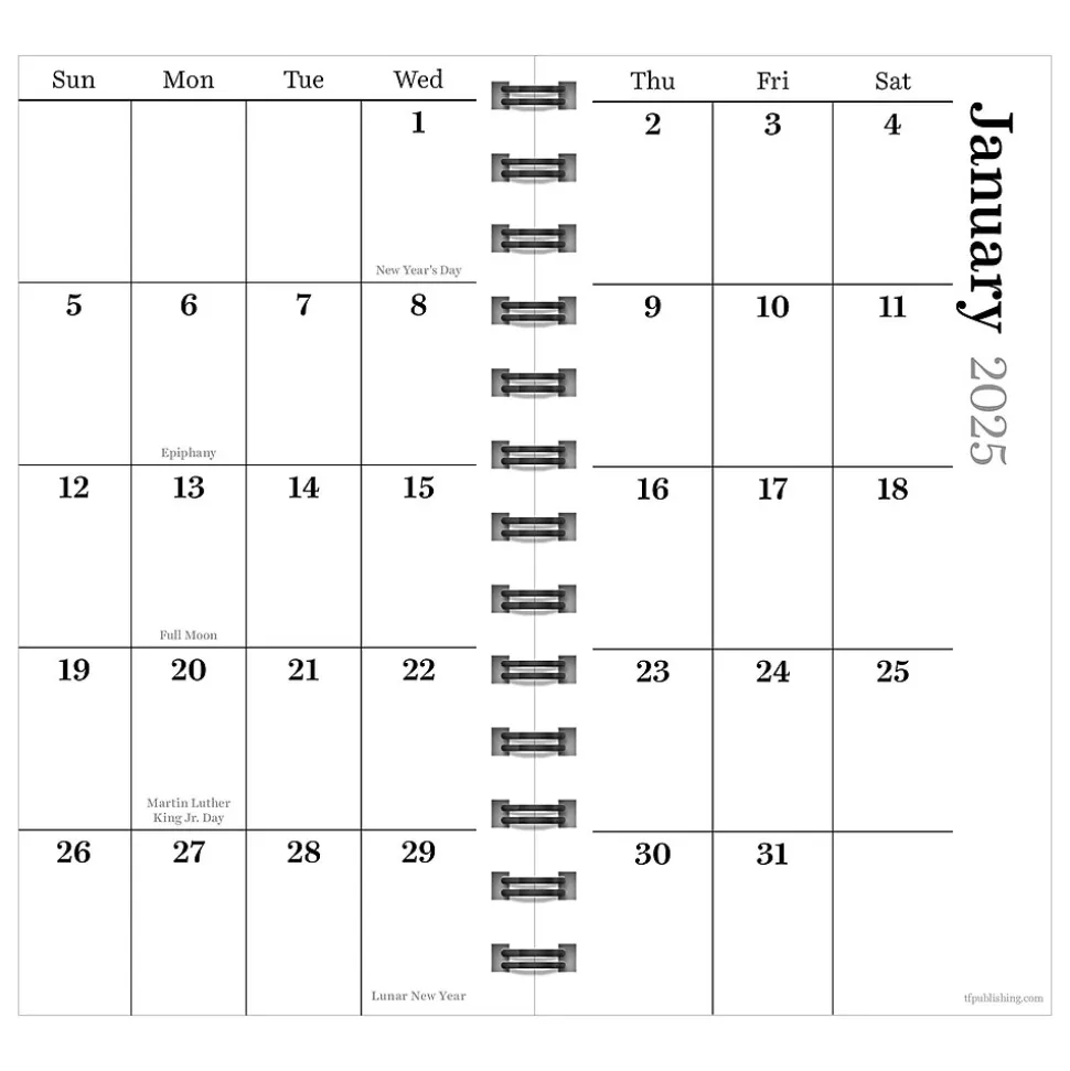 2025 TF Publishing 3.5" x 6.5" Weekly & Monthly Planner, Paperboard Cover, Green Grass (25-7504)