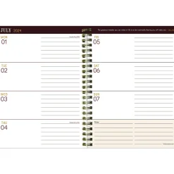 2024-2025 TF Publishing Bibliophile Series Bound Black 6" x 8" Academic Weekly & Monthly Planner, Paperboard Cover