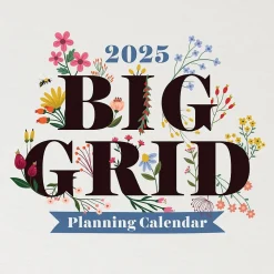 2025 TF Publishing Big Grid-Floral 7" x 7" Monthly Wall Calendar (25-2110)