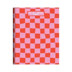 2024-2025 TF Publishing Check Pink and Red 6.5" x 8" Academic Monthly Planner, Paperboard Cover (AY25-4202)