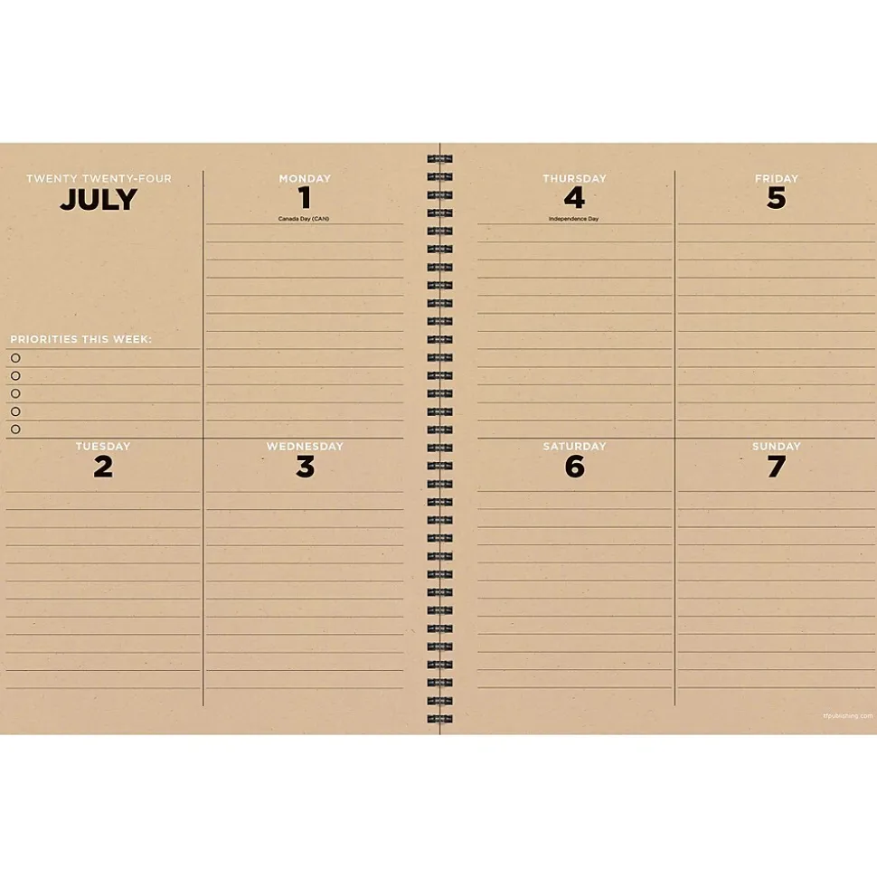 2024-2025 TF Publishing Elements Series Living Leaf 8.5" x 11" Academic Weekly & Monthly Planner, Paperboard Cover