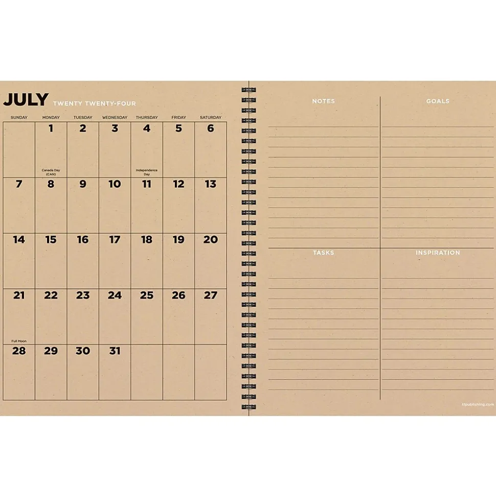 2024-2025 TF Publishing Elements Series Living Leaf 8.5" x 11" Academic Weekly & Monthly Planner, Paperboard Cover