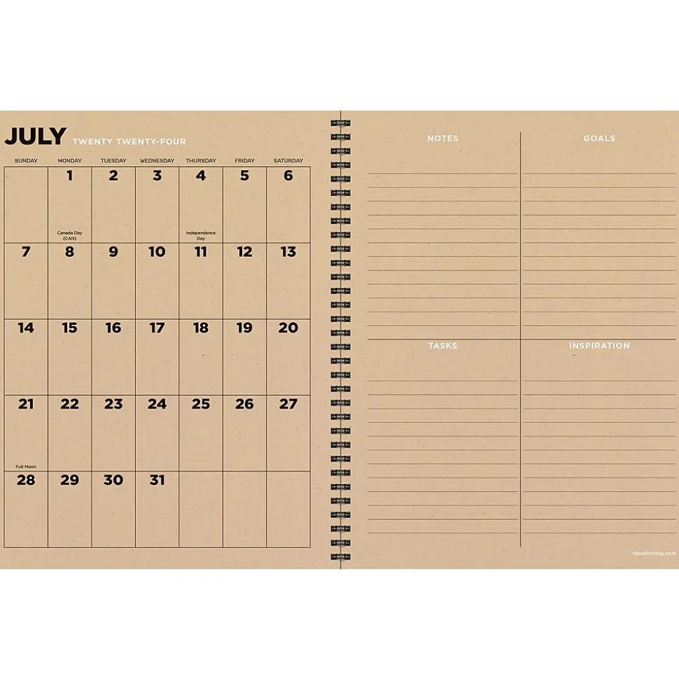 2024-2025 TF Publishing Elements Series Lava Wave 8.5" x 11" Academic Weekly & Monthly Planner, Paperboard Cover