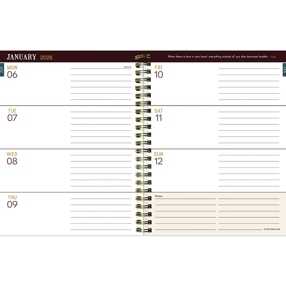 2025 TF Publishing Emerald Edition 6.5" x 8" Weekly & Monthly Planner, Paperboard Cover, Multicolor (25-9220)