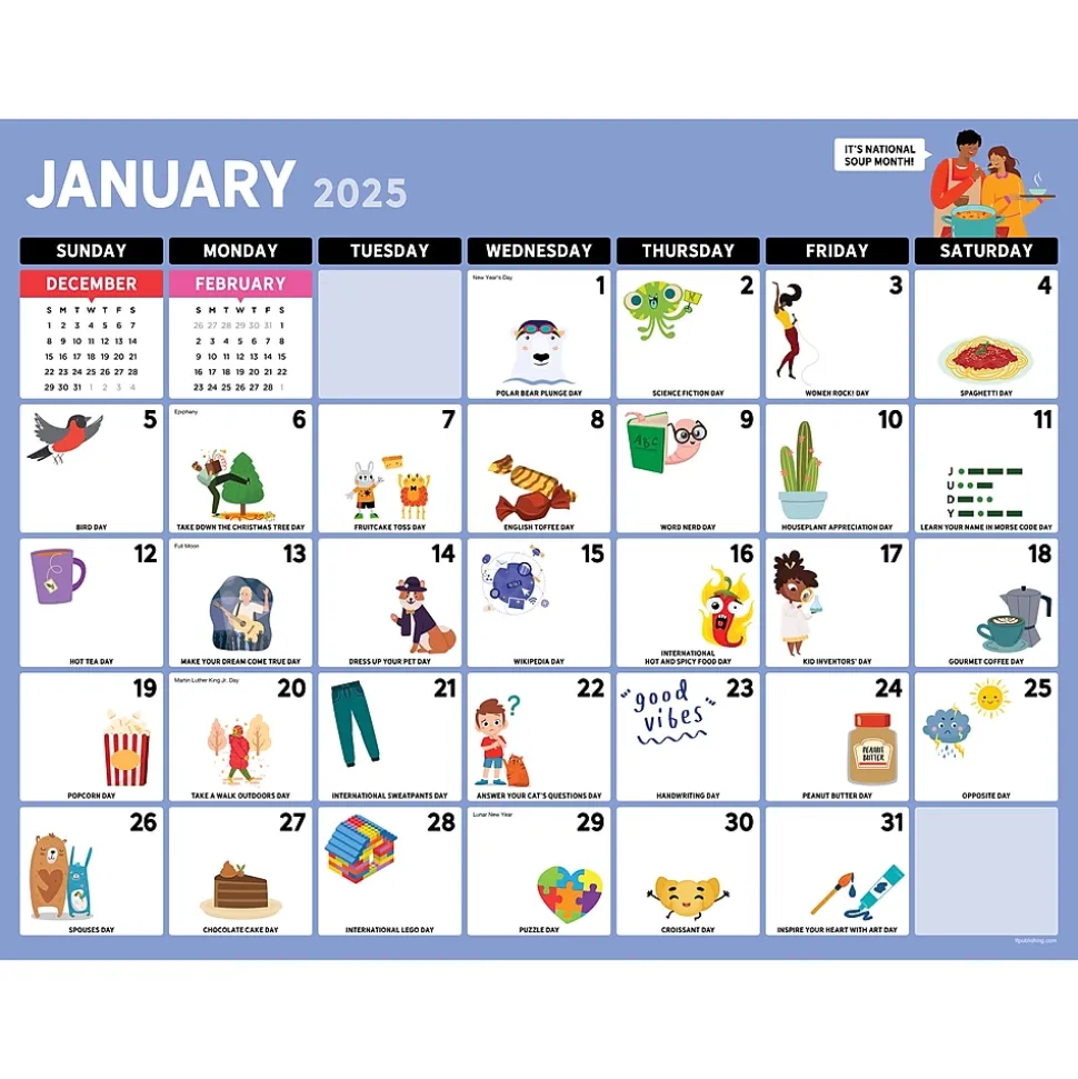 2025 TF Publishing Every Day's A Holiday 17" x 22" Monthly Desk Pad Calendar (25-8200)