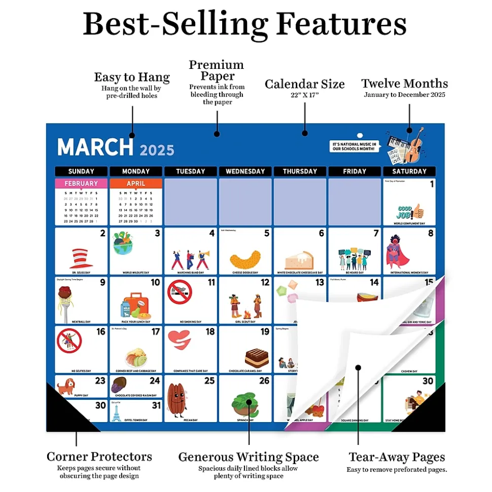 2025 TF Publishing Every Day's A Holiday 17" x 22" Monthly Desk Pad Calendar (25-8200)