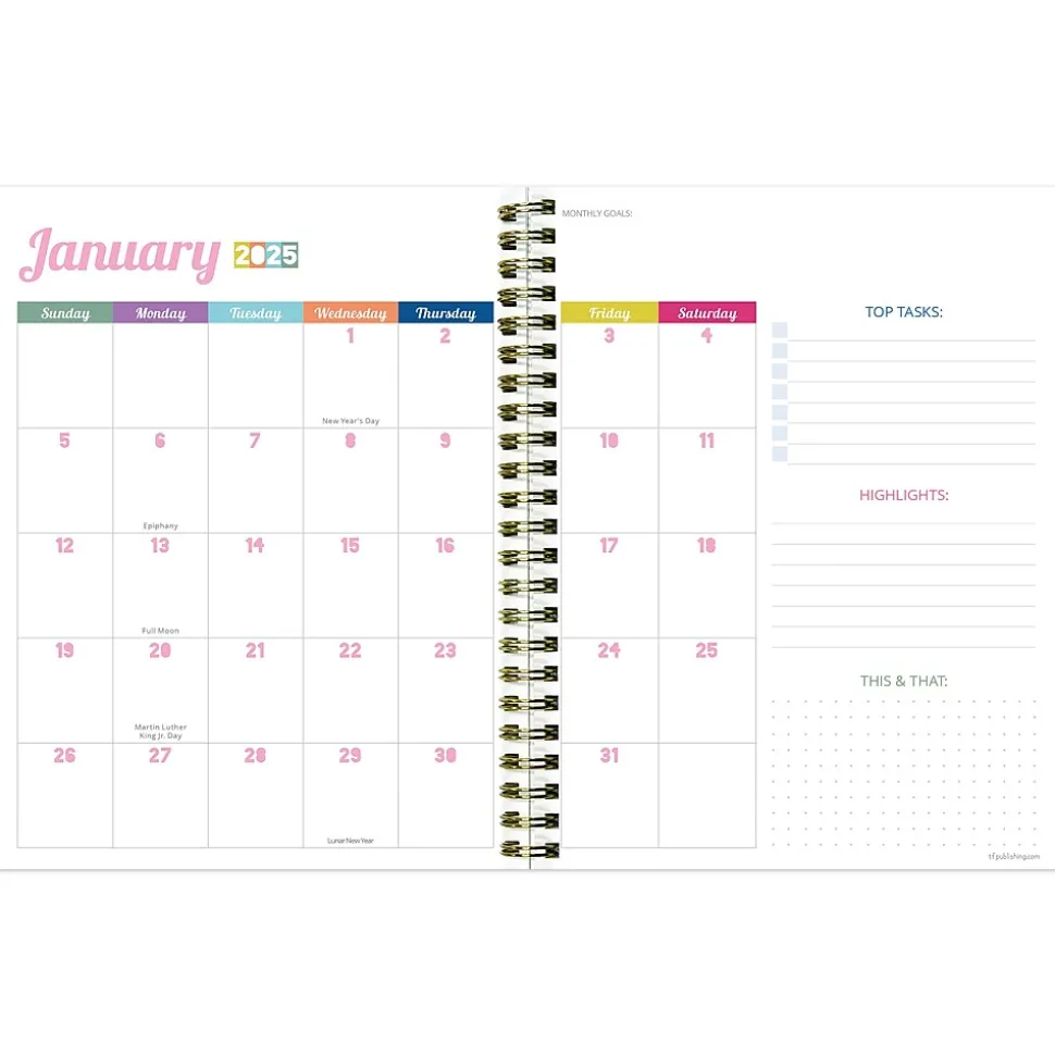 2025 TF Publishing Lil Buds 6.5" x 8" Weekly & Monthly Planner, Paperboard Cover, Multicolor (25-9214)