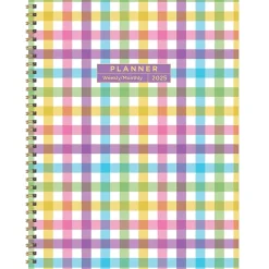 2025 TF Publishing Madras Plaid 9" x 11" Weekly & Monthly Planner, Paperboard Cover, Multicolored (25-9714)