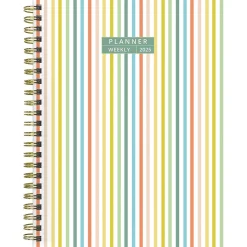 2025 TF Publishing Malibu Stripes 6.5" x 8" Weekly & Monthly Planner, Paperboard Cover, Multicolor (25-9216)