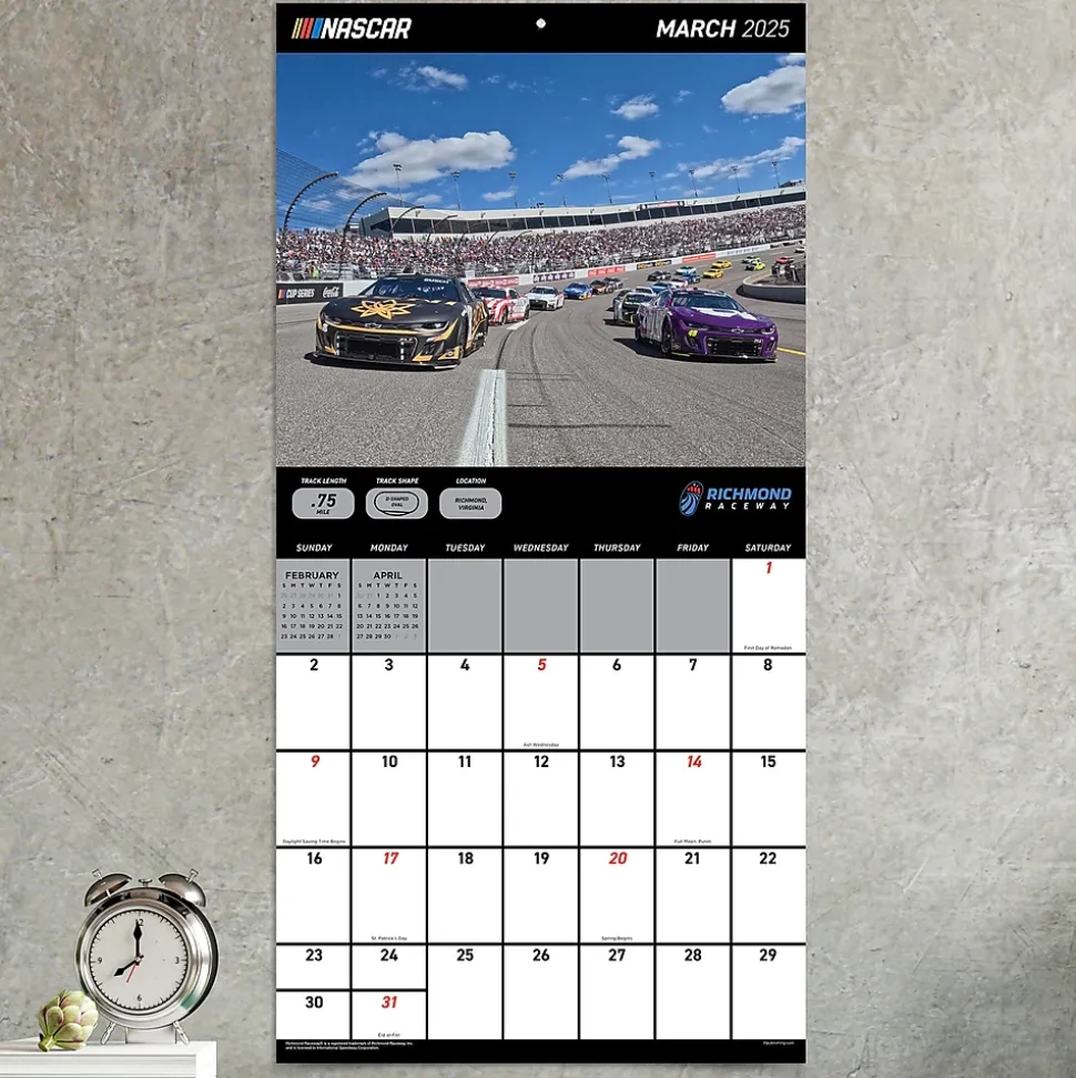2025 TF Publishing Nascar Tracks 12" x 12" Monthly Wall Calendar (25-1019)