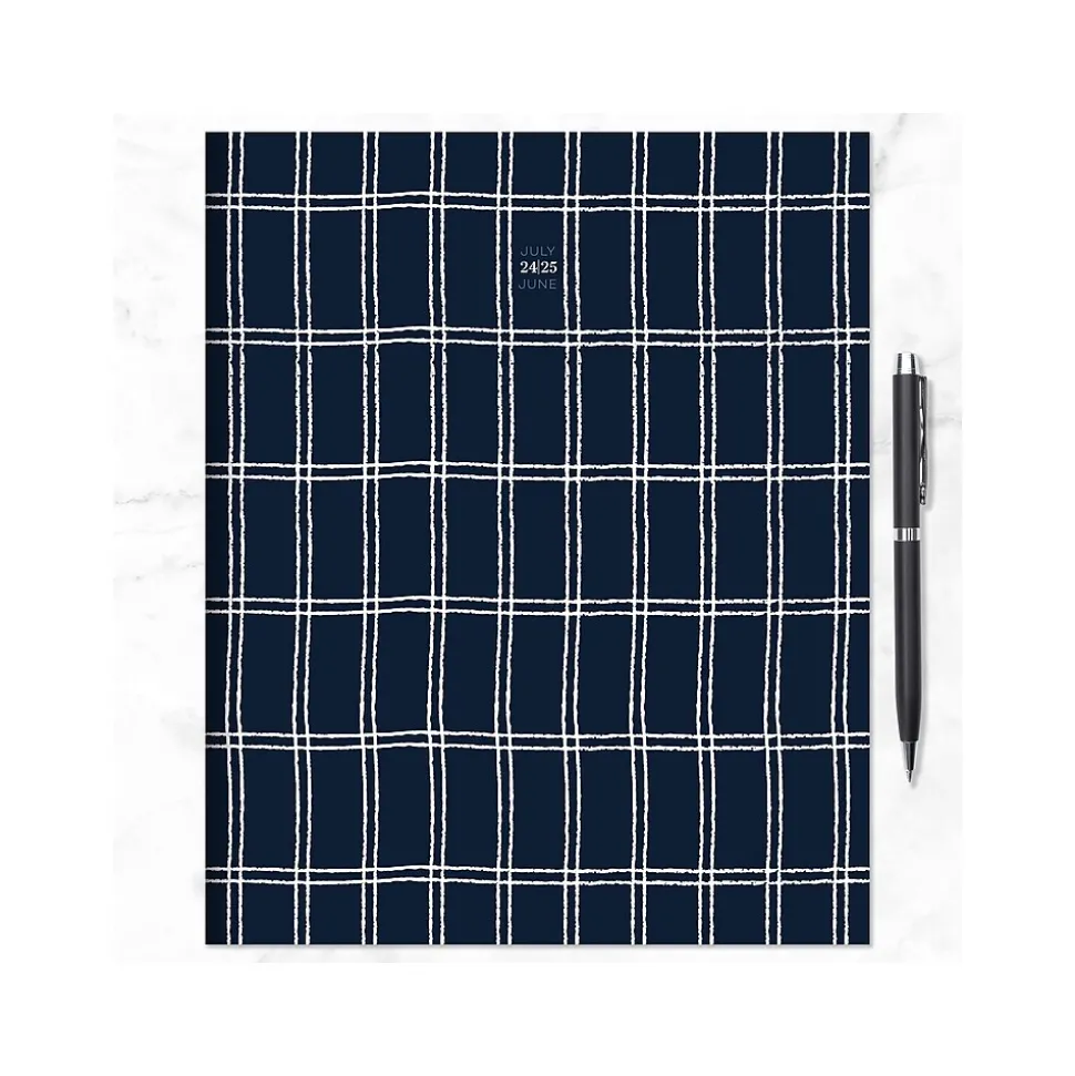 2024-2025 TF Publishing Navy Grid 9" x 11" Academic Monthly Planner, Paperboard Cover, Navy/White (AY25-4510)