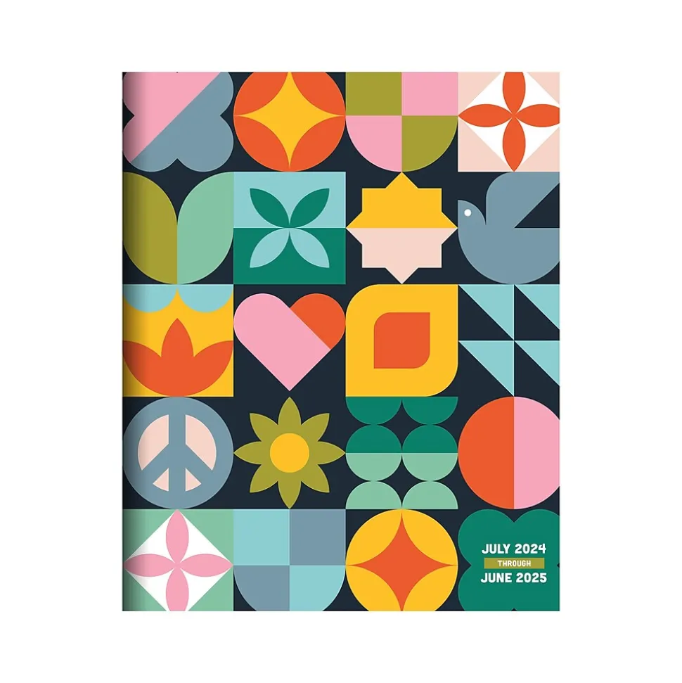 2024-2025 TF Publishing Scandinavian Symbols 6.5" x 8" Academic Monthly Planner, Paperboard Cover, Multicolor (AY25-4212)
