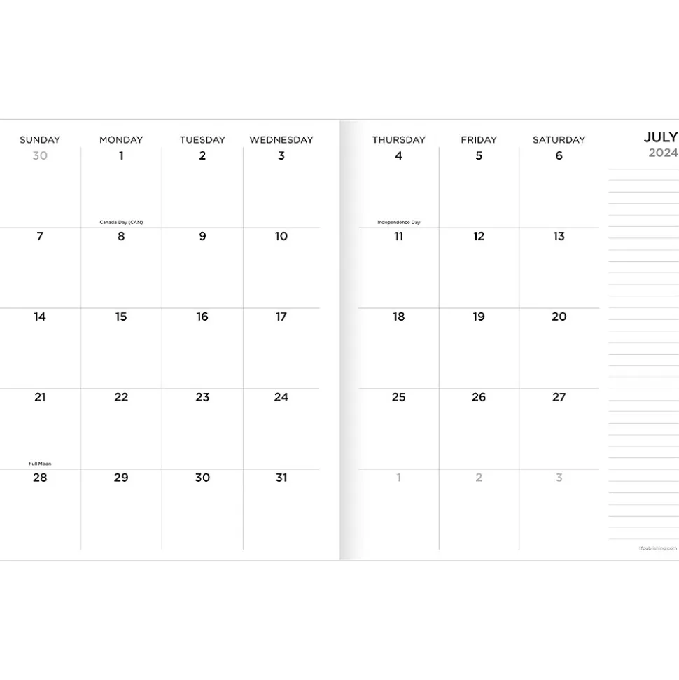 2024-2025 TF Publishing Scandinavian Symbols 6.5" x 8" Academic Monthly Planner, Paperboard Cover, Multicolor (AY25-4212)