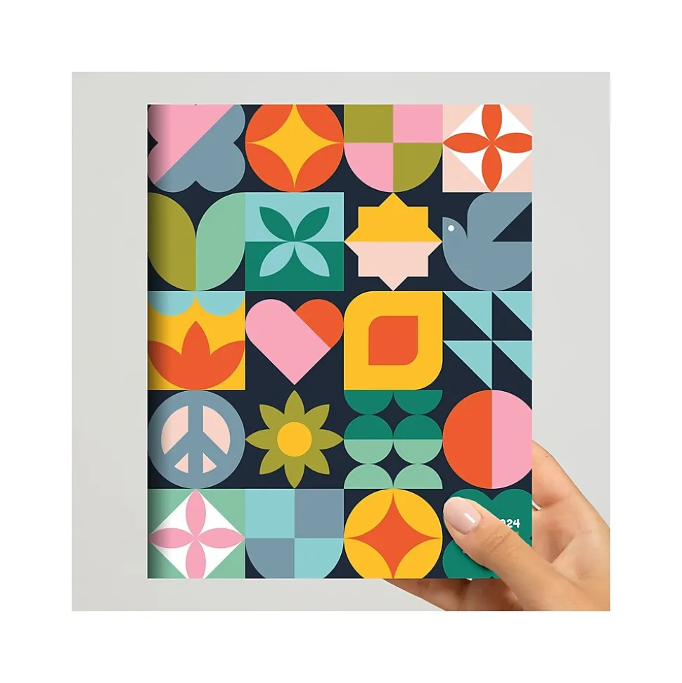 2024-2025 TF Publishing Scandinavian Symbols 6.5" x 8" Academic Monthly Planner, Paperboard Cover, Multicolor (AY25-4212)