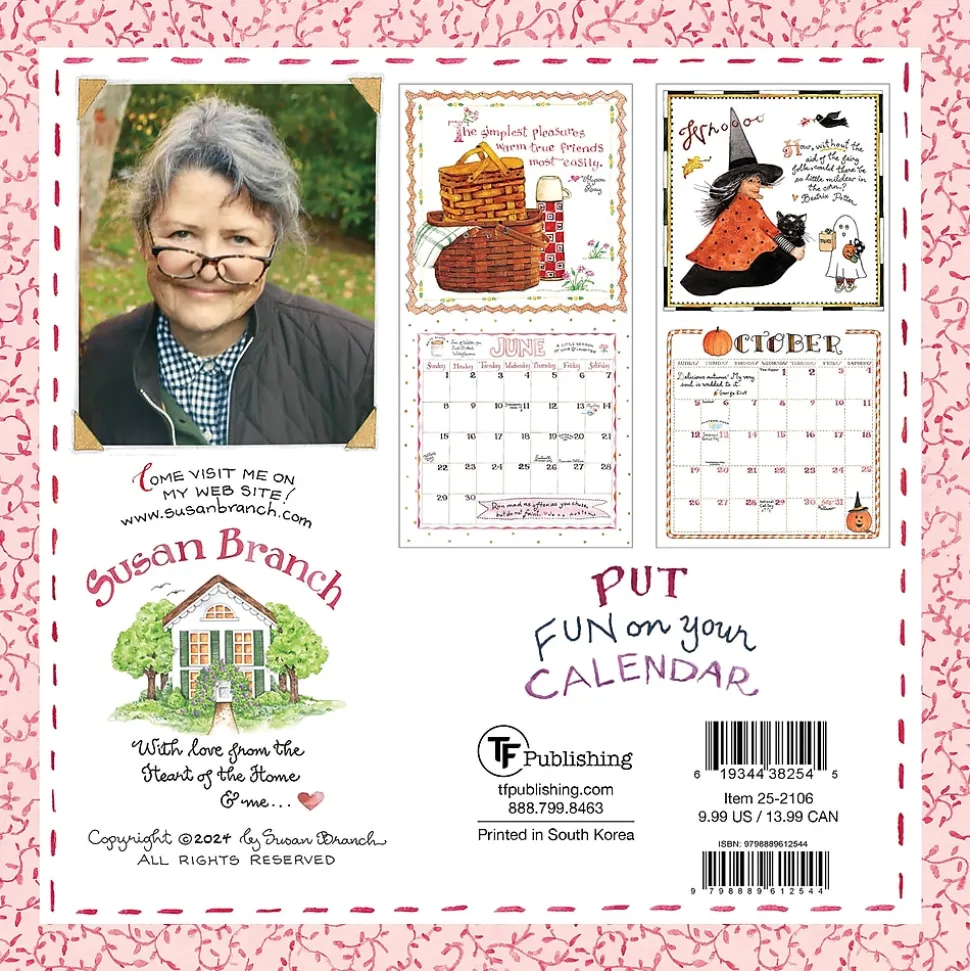 2025 TF Publishing Susan Branch 7" x 7" Monthly Wall Calendar (25-2106)