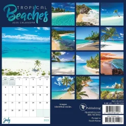 2025 TF Publishing Tropical Beaches 7" x 7" Monthly Wall Calendar (25-2012)
