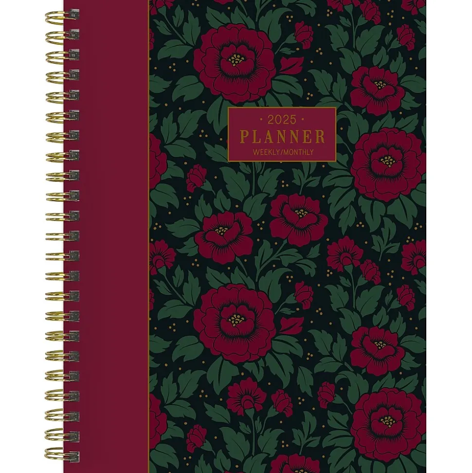 2025 TF Publishing Victorian Blooms 6.5" x 8" Weekly & Monthly Planner, Paperboard Cover, Multicolor (25-9222)
