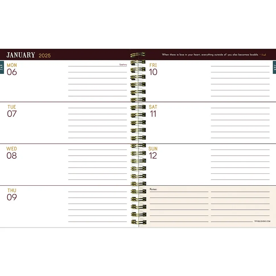 2025 TF Publishing Victorian Blooms 6.5" x 8" Weekly & Monthly Planner, Paperboard Cover, Multicolor (25-9222)