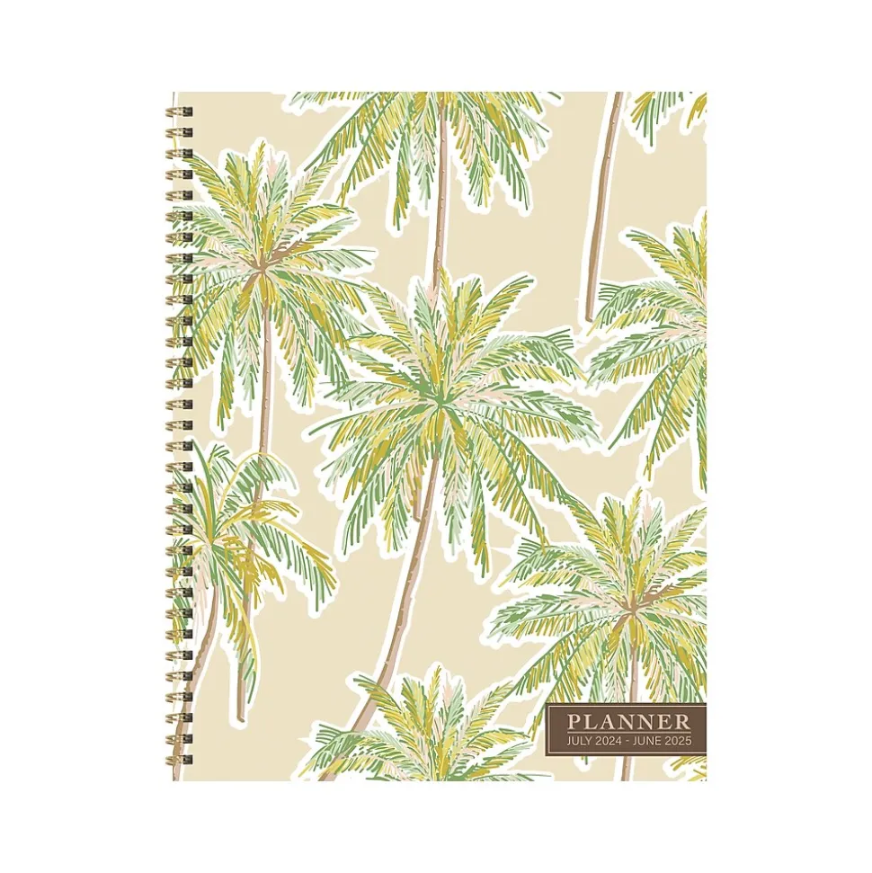 2024-2025 TF Publishing White Lotus Series Positano Palms 8.5" x 11" Academic Weekly & Monthly Planner, Paperboard Cover