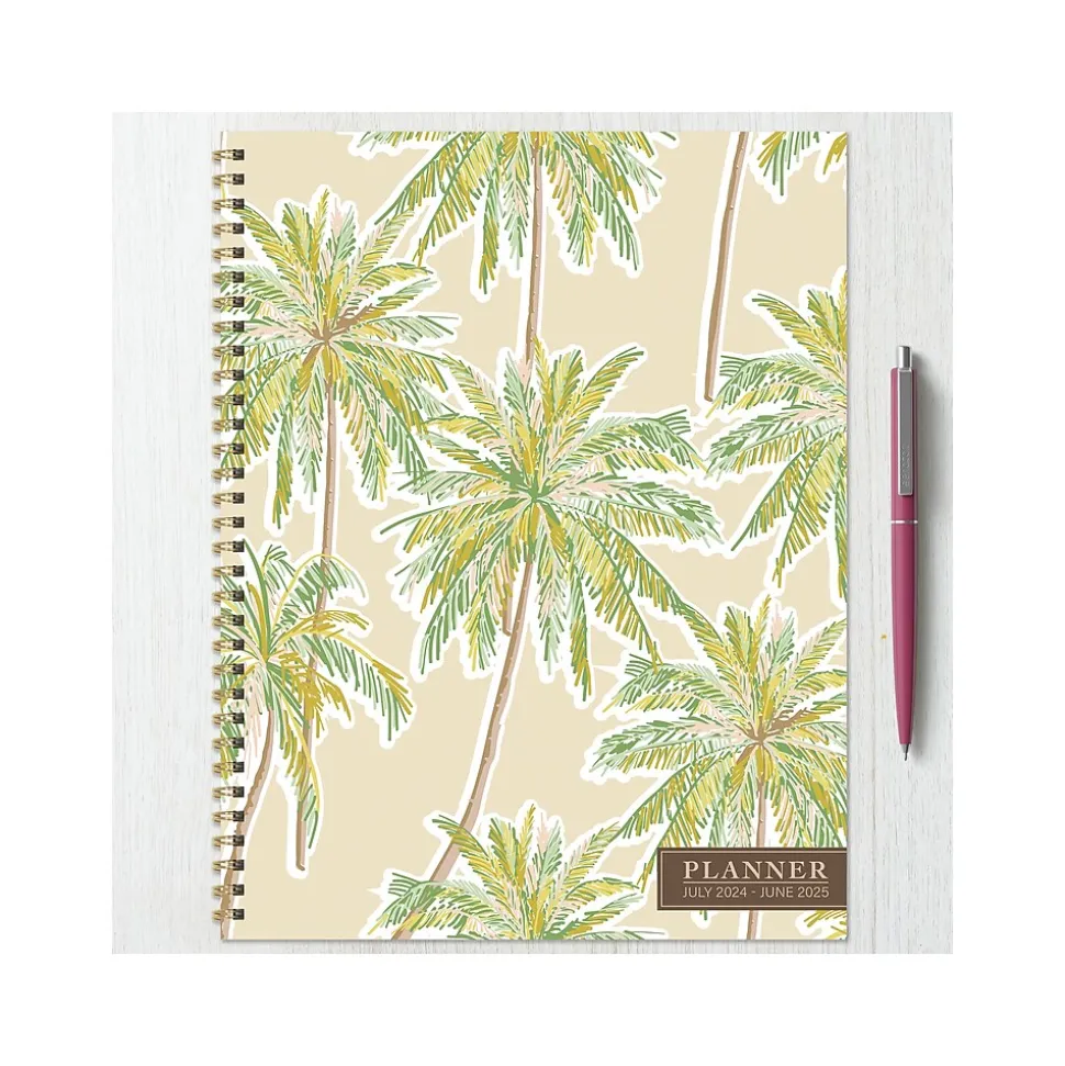 2024-2025 TF Publishing White Lotus Series Positano Palms 8.5" x 11" Academic Weekly & Monthly Planner, Paperboard Cover