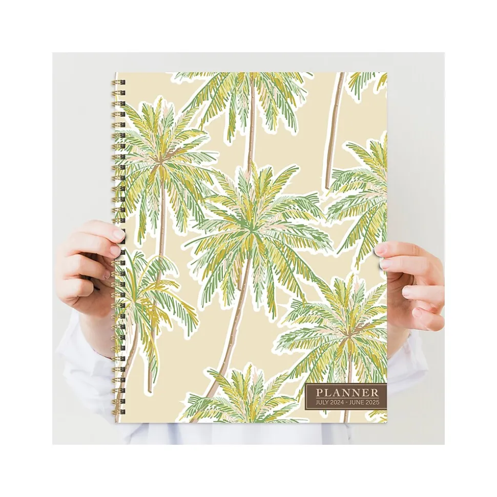 2024-2025 TF Publishing White Lotus Series Positano Palms 8.5" x 11" Academic Weekly & Monthly Planner, Paperboard Cover