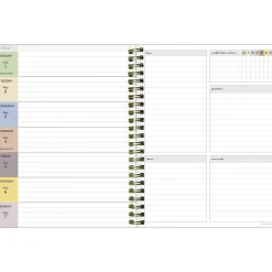 2024-2025 TF Publishing White Lotus Verde Fronds 6" x 8" Academic Weekly & Monthly Planner, Paperboard Cover (AY25-9210)