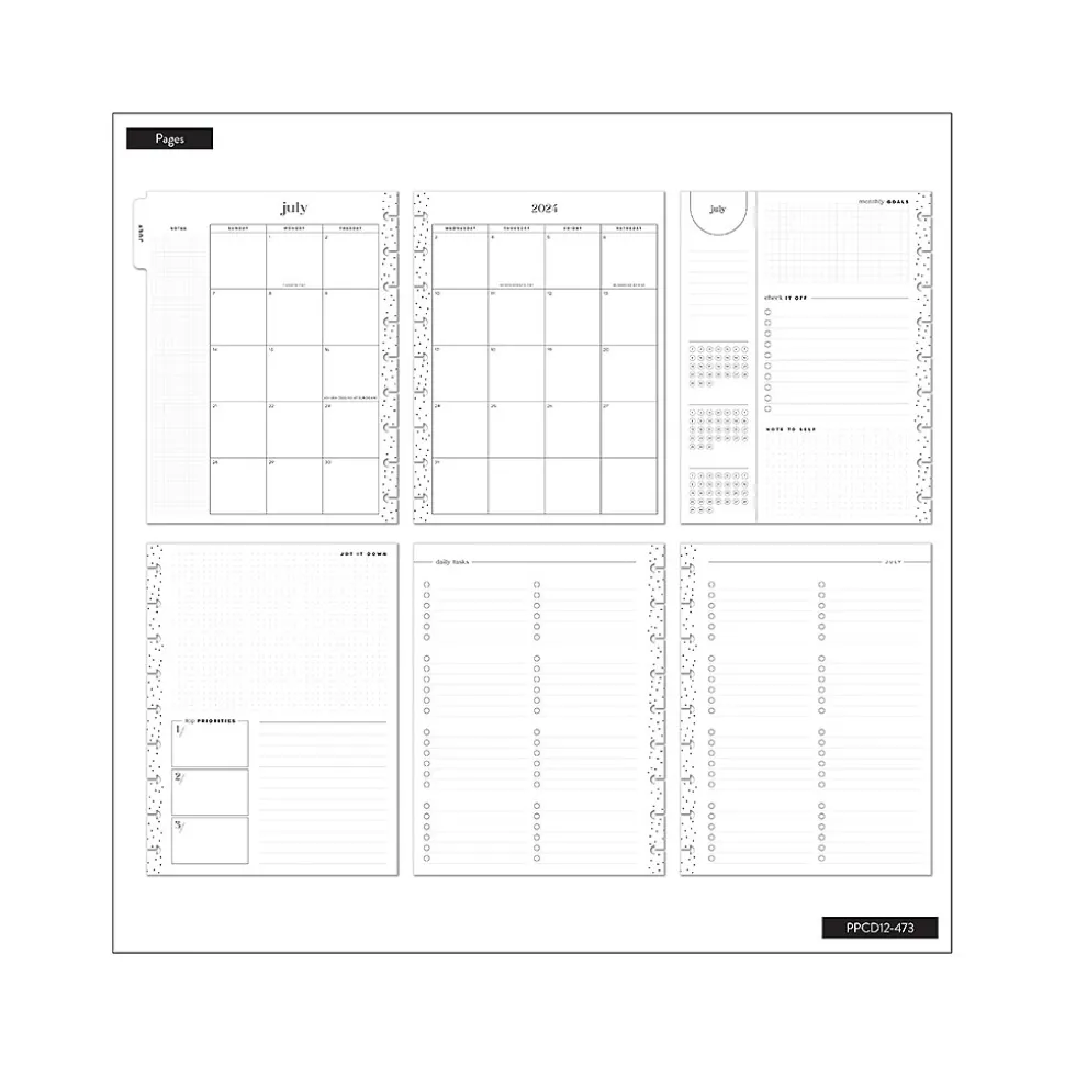 2024-2025 The Happy Planner Abstract Florals 7" x 9.25" Academic Monthly Planner, Plastic Cover, Multicolor (PPCD12-473)