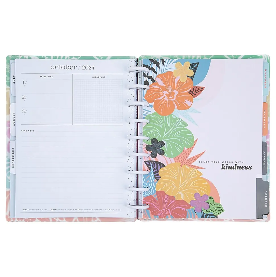 2024-2025 The Happy Planner Bold and Botanical 7" x 9.25" Academic Weekly & Monthly Planner, Plastic Cover, Multicolor