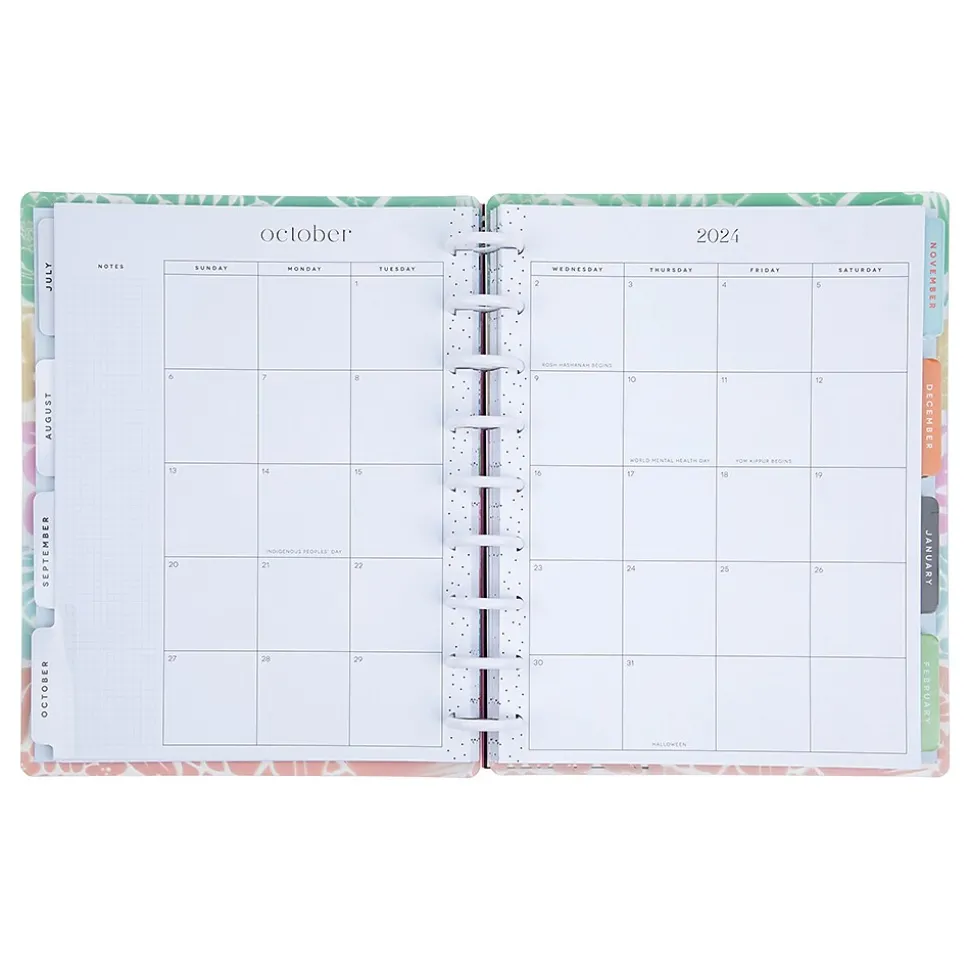 2024-2025 The Happy Planner Bold and Botanical 7" x 9.25" Academic Weekly & Monthly Planner, Plastic Cover, Multicolor
