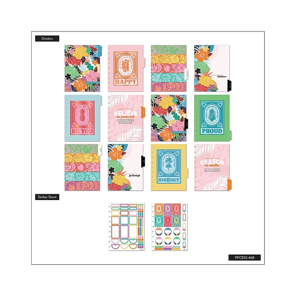 2024-2025 The Happy Planner Bold and Botanical 7" x 9.25" Academic Weekly & Monthly Planner, Plastic Cover, Multicolor