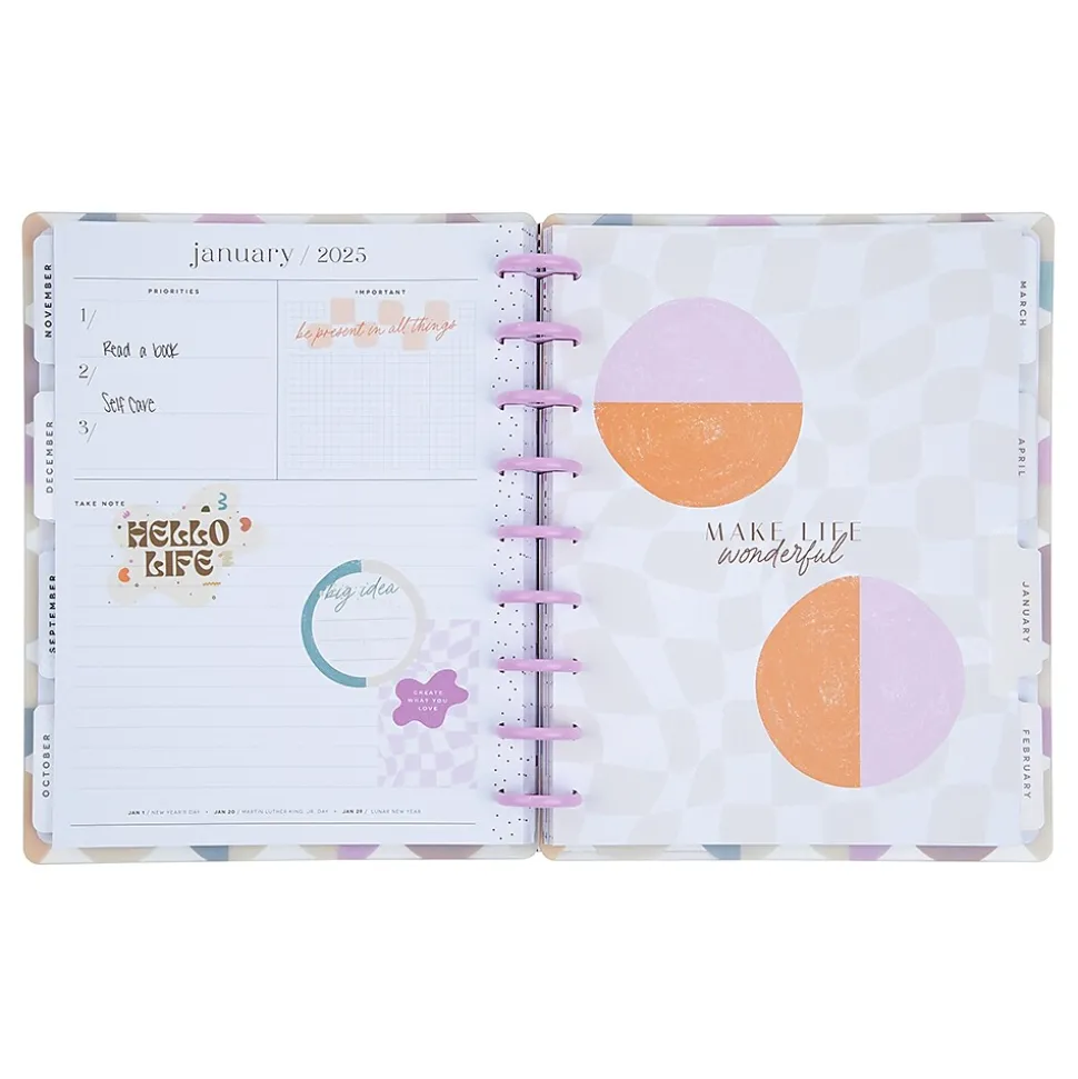 2024-2025 The Happy Planner Canyon Modern 7" x 9.25" Academic Weekly & Monthly Planner, Plastic Cover, Multicolor