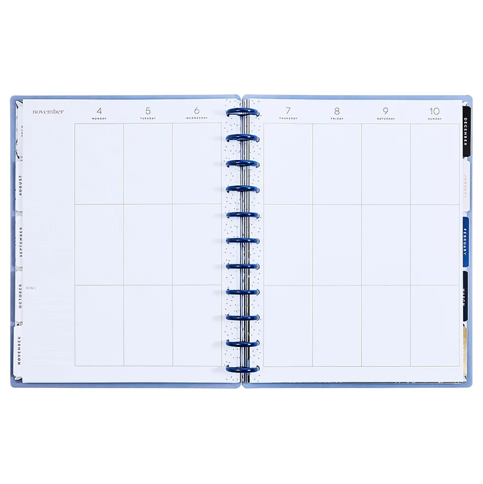 2024-2025 The Happy Planner Exotic Borders 8.5" x 11" Academic Weekly & Monthly Planner, Plastic Cover, Blue (PPBD12-167)
