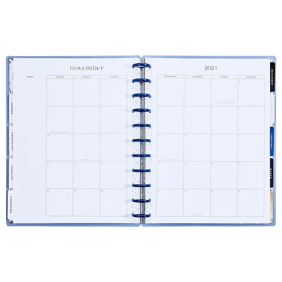 2024-2025 The Happy Planner Exotic Borders 8.5" x 11" Academic Weekly & Monthly Planner, Plastic Cover, Blue (PPBD12-167)