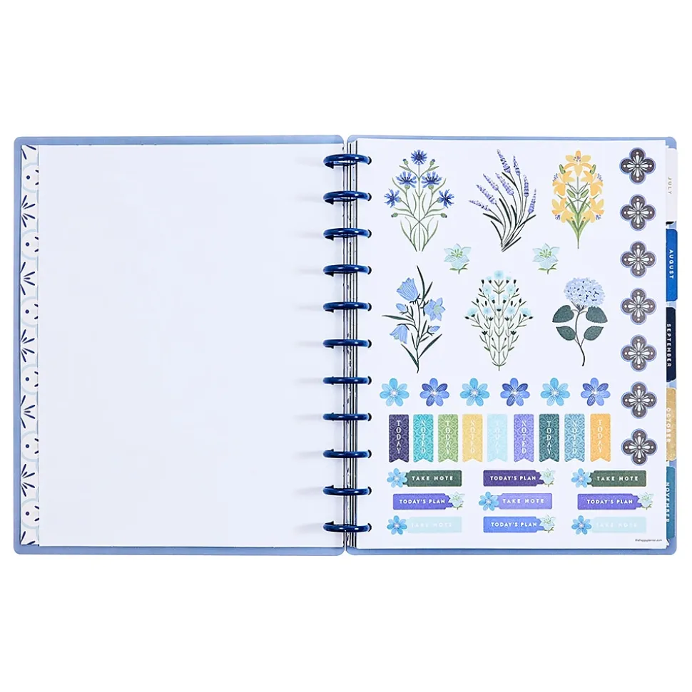 2024-2025 The Happy Planner Exotic Borders 8.5" x 11" Academic Weekly & Monthly Planner, Plastic Cover, Blue (PPBD12-167)