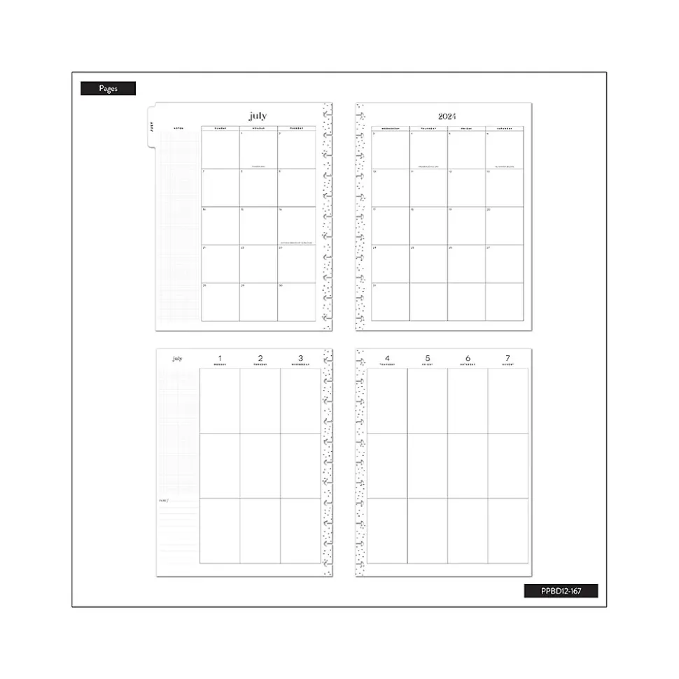 2024-2025 The Happy Planner Exotic Borders 8.5" x 11" Academic Weekly & Monthly Planner, Plastic Cover, Blue (PPBD12-167)