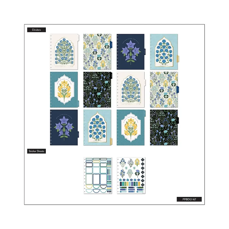 2024-2025 The Happy Planner Exotic Borders 8.5" x 11" Academic Weekly & Monthly Planner, Plastic Cover, Blue (PPBD12-167)